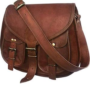 14 Inch Leather Shoulder Bag Crossbody Satchel/Purse Genuine Leather